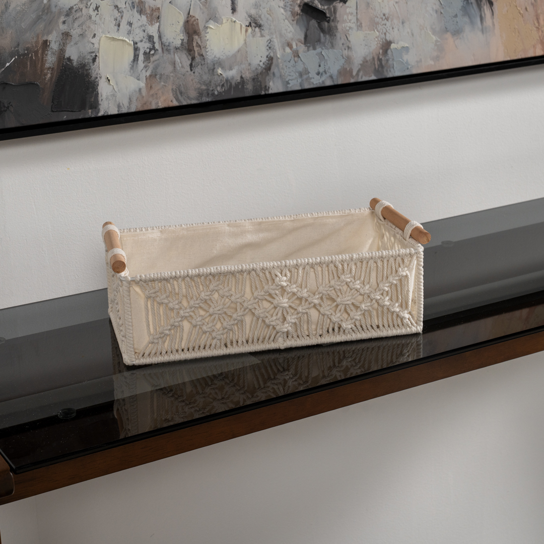 Annah Basket 34x17cm -Ivory