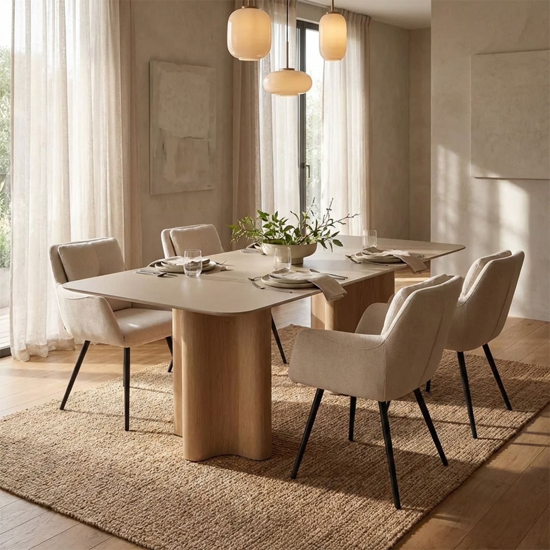 Delory 6 Seater Dining Table Multi Color