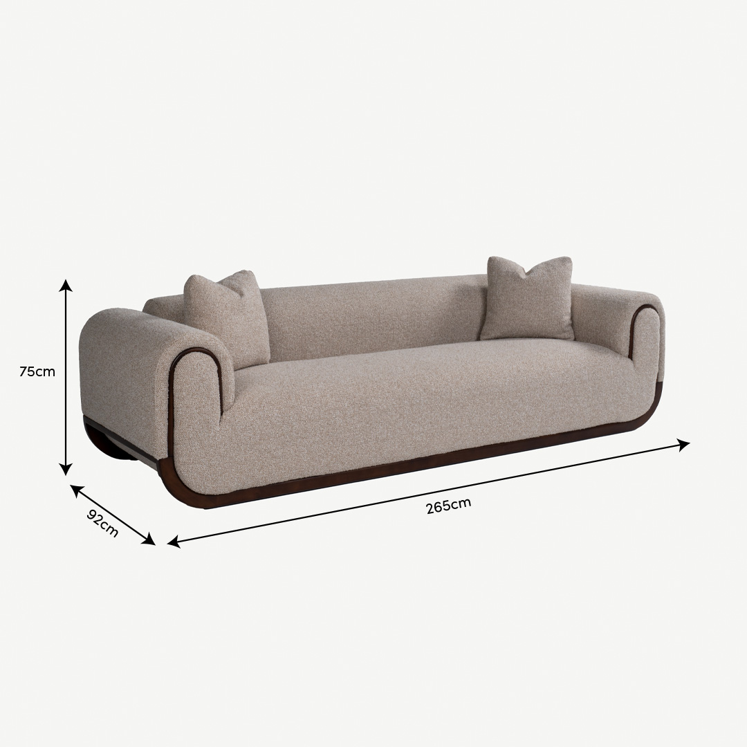 Carllie 3 Seater Sofa Beige