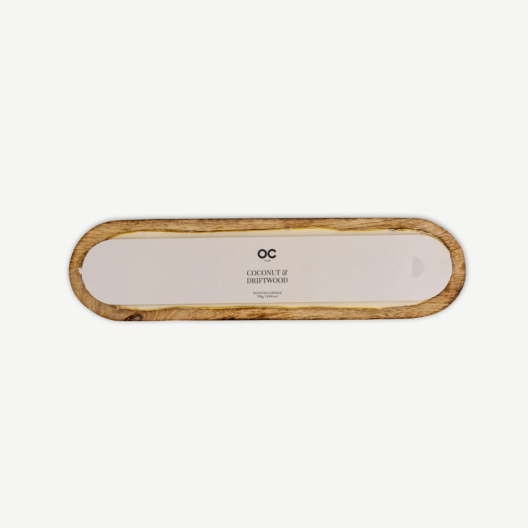 Dora Tray Candle Coconut & Driftwood- M