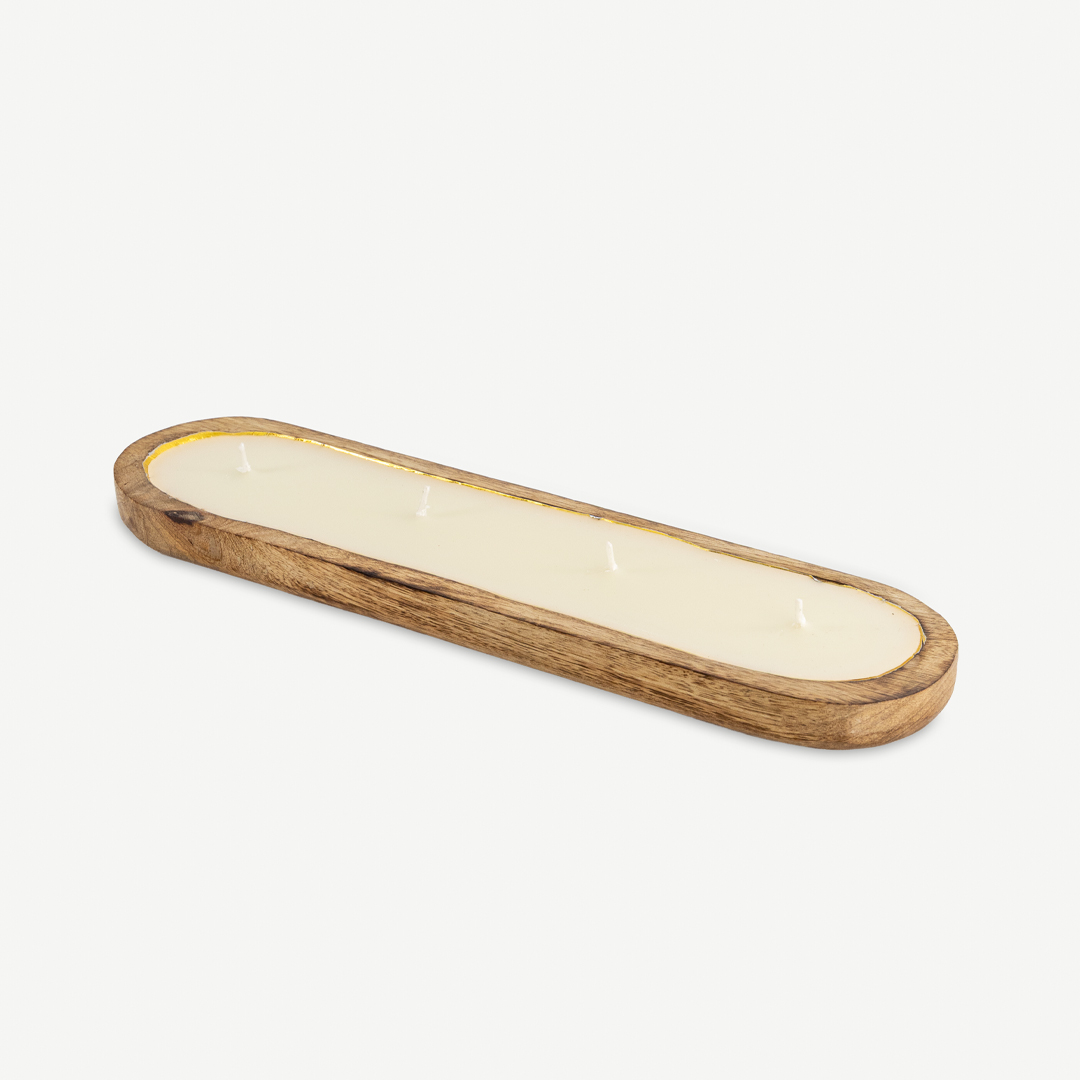 Dora Tray Candle Coconut & Driftwood- M