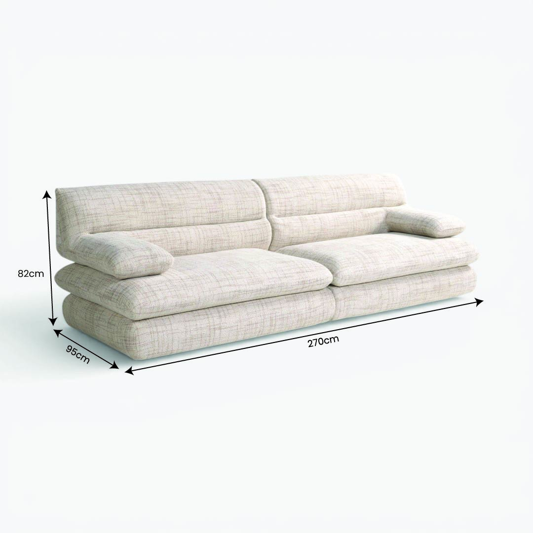 Salif 3 Seater Sofa Ecru