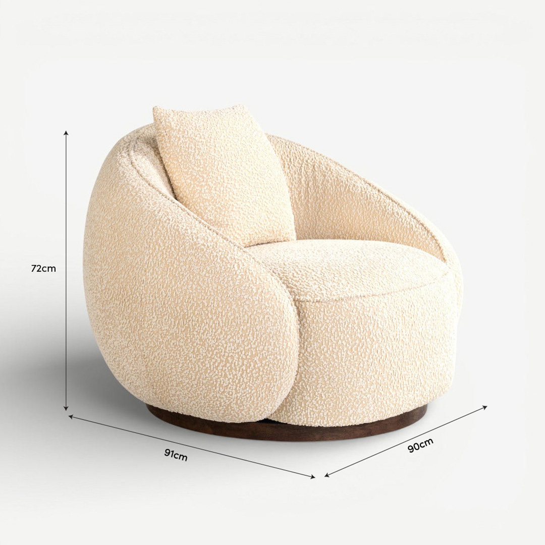 Vogue 1 Seater Sofa Cream