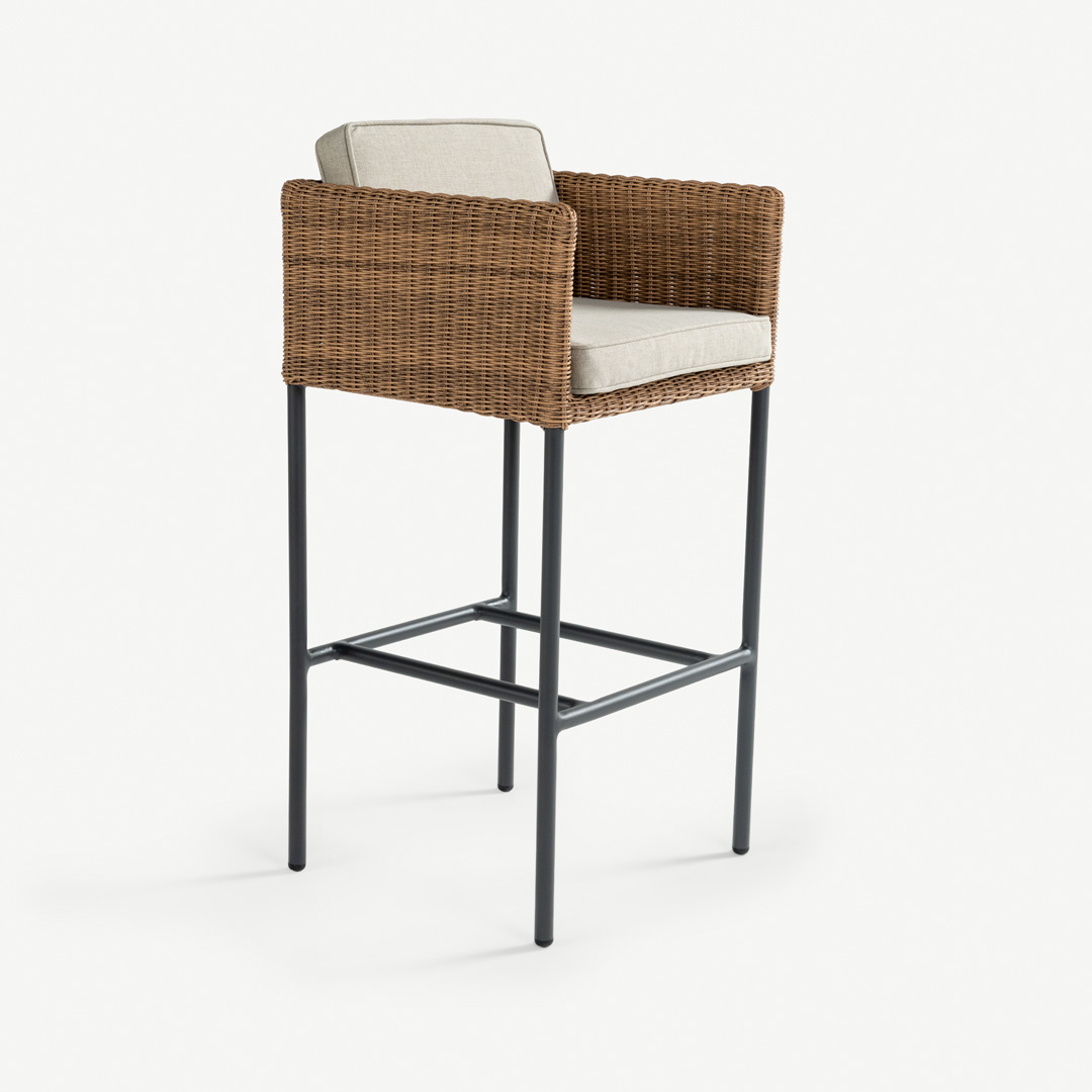 أفلين كرسي بار من الخيزران الطبيعي
