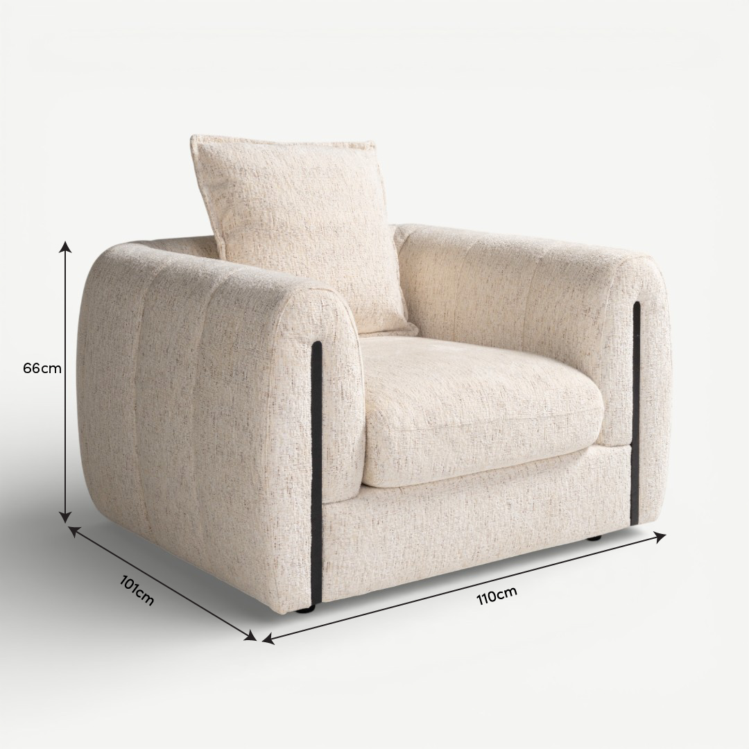 Eliney 1 Seater Sofa Beige