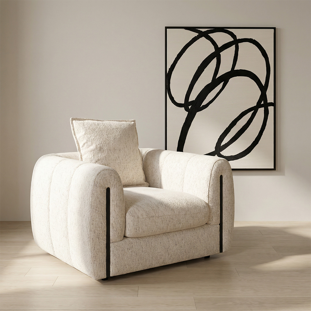 Eliney 1 Seater Sofa Beige