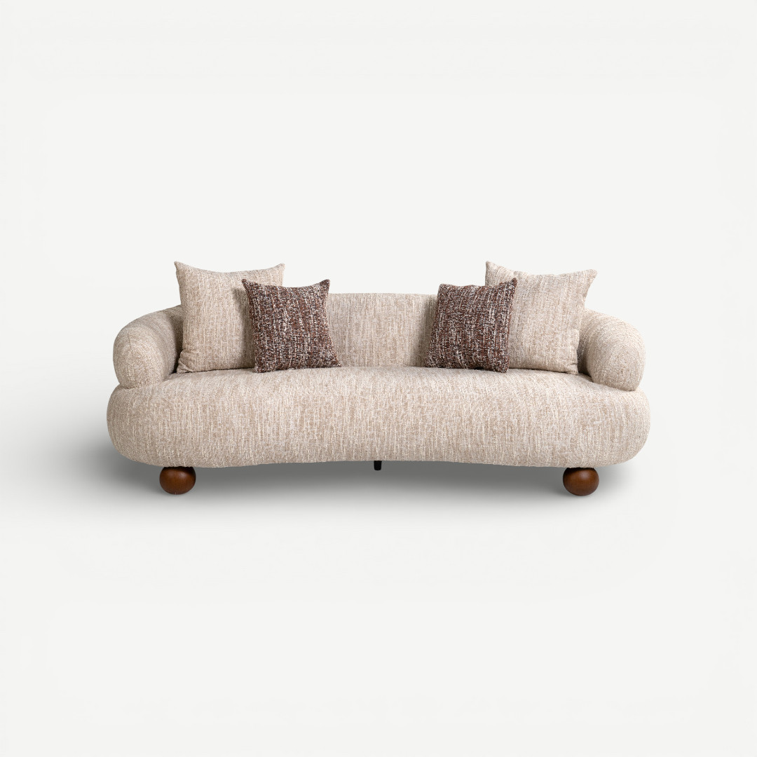 Mashrabiya 3 Seater Sofa Beige