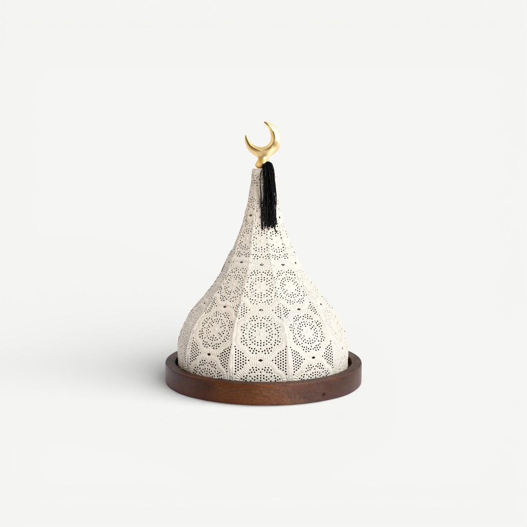 Mashrabiya Cake Dome Black-25x25cm