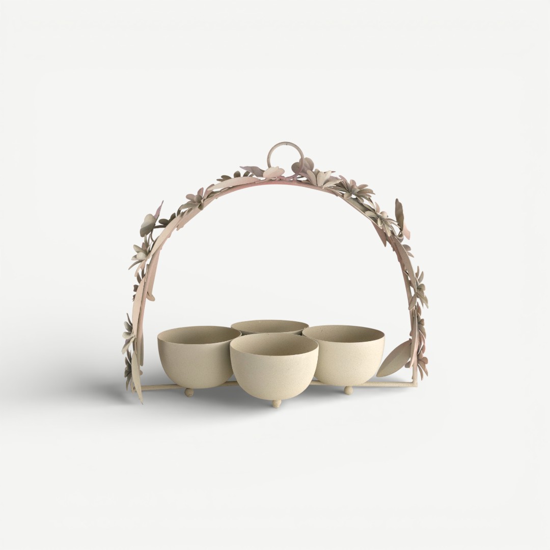 Leafy Dahlia Candy Bowl Set