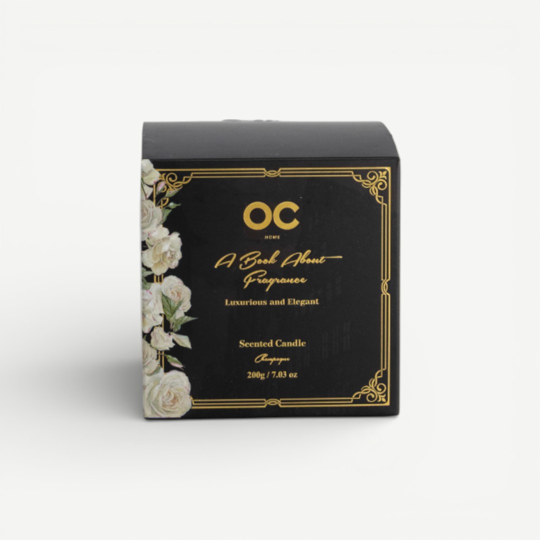 Leafy Jar Candle 200g-Champagne
