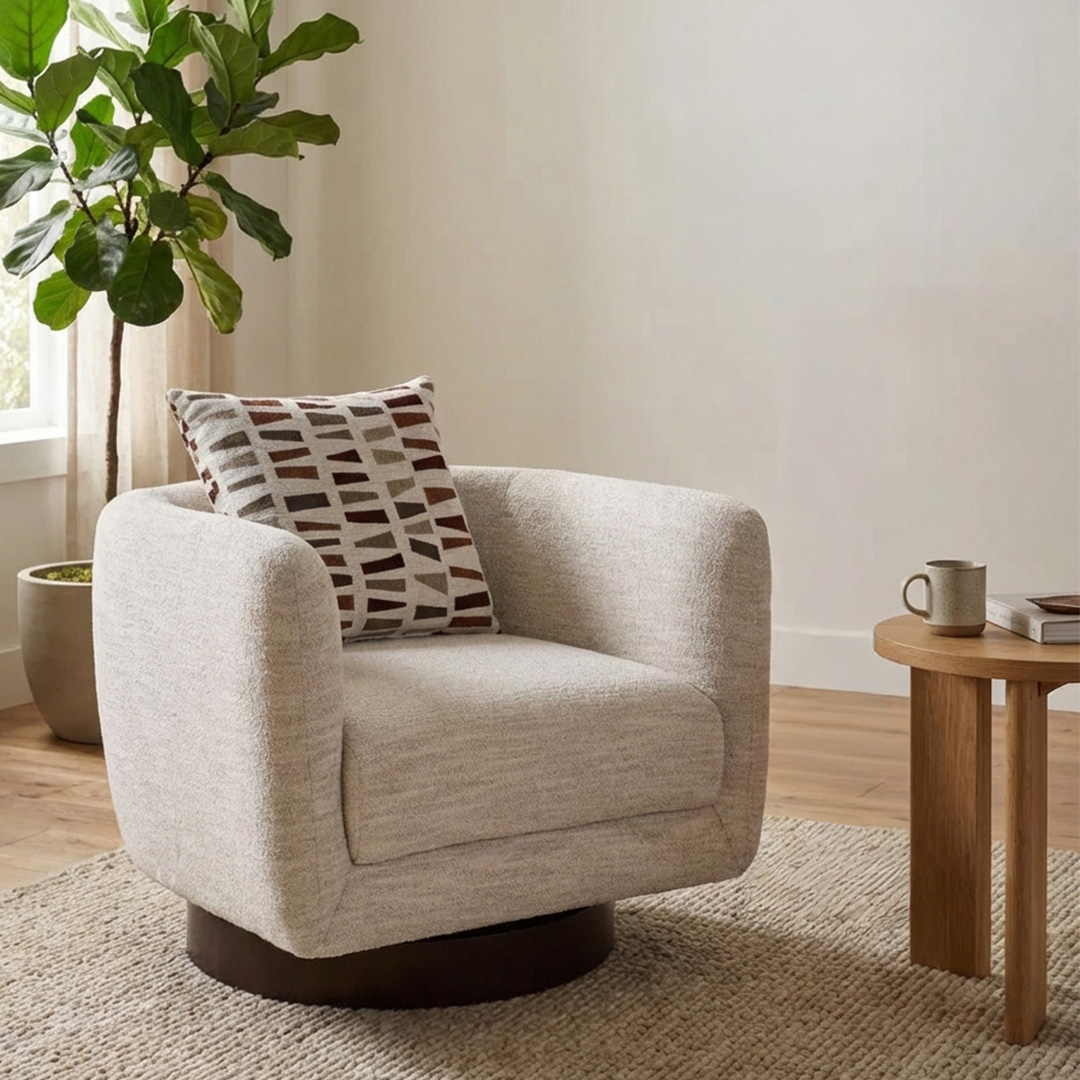 Heritage ll Swivel Accent Chair Ivory