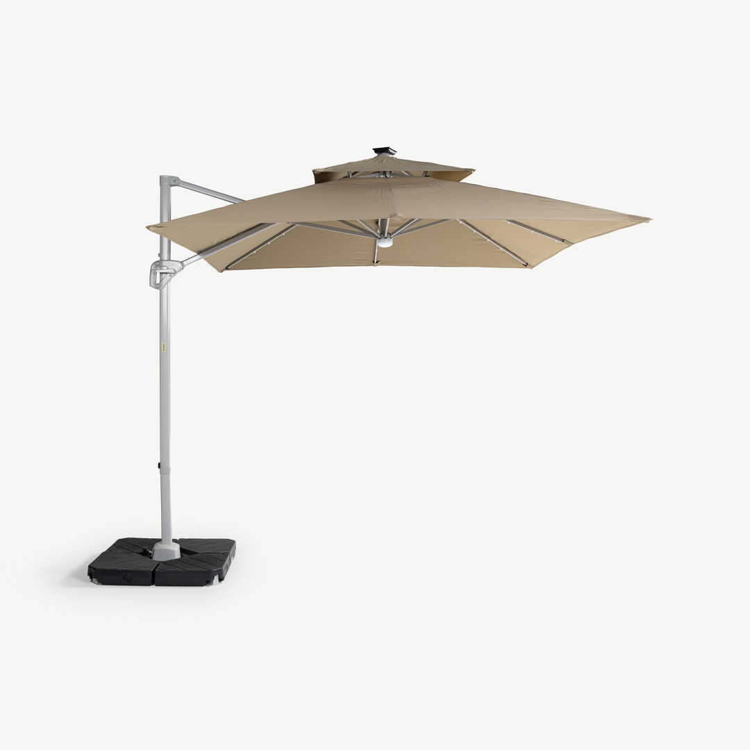 Faron Outdoor Umbrella with LED Beige