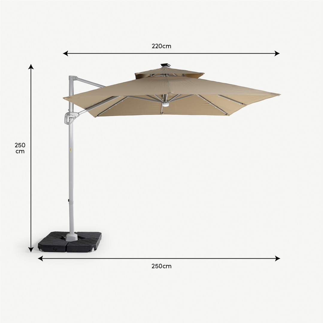 Faron Outdoor Umbrella with LED Beige