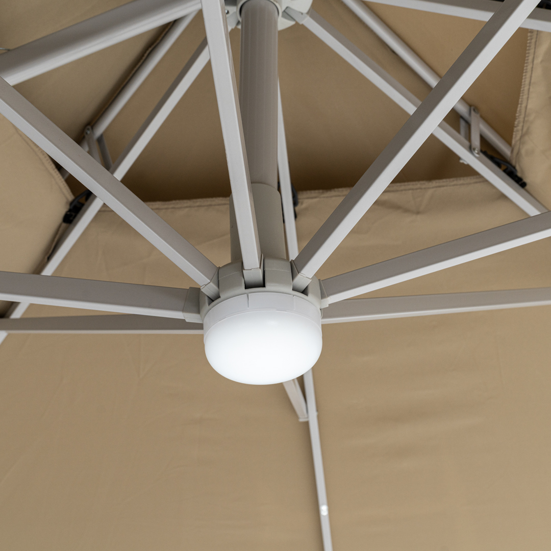 Faron Outdoor Umbrella with LED Beige